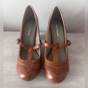 Hush Puppies Women's Tan Heeled Mary Janes